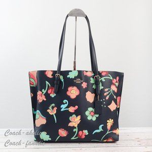 NWT Coach C8215 Mollie Tote With Dreamy Land Floral Print in Midnight